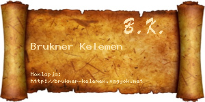 Brukner Kelemen névjegykártya